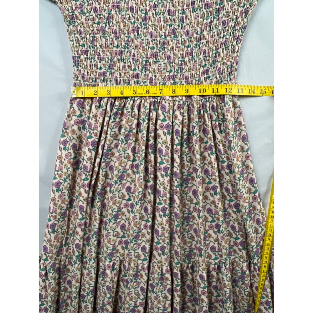 Penelope Rose Floral Maxi Dress Womens Medium Pink Smocked Tiered Cottagecore - Picture 7 of 10